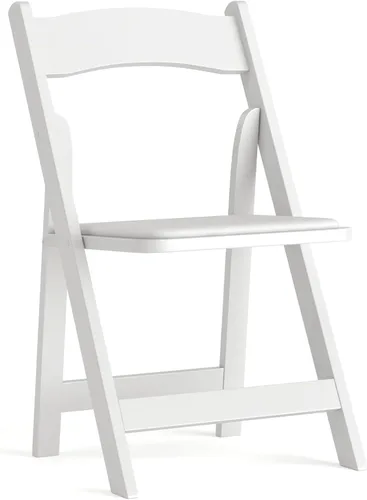Miniatura 8 de HERCULES™ silla plegable de madera blanca, con asiento acolchado, Vidrio, Negro
