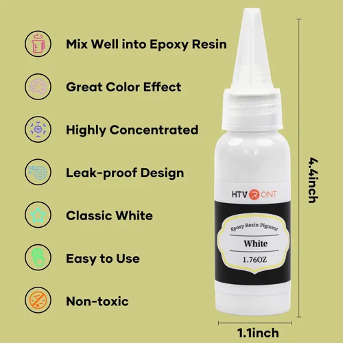 Miniatura 3 de HTVRONT Pasta de pigmento de resina blanca – 1.76 oz/1.7 fl oz de tinte epoxi blanco, pigmento epoxi más concentrado y fácil de mezclar