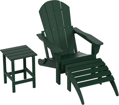 Miniatura 75 de WestinTrends Reposapiés otomano Adirondack para patio al aire libre, taburete de madera de polietileno para todo tipo de clima, ampliamente Azul