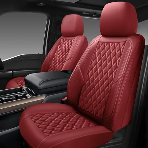 Miniatura 10 de Fundas de asiento de coche de piel premium, juego de dos piezas para la parte delantera, ajuste universal para coches, camiones y SUV, funda