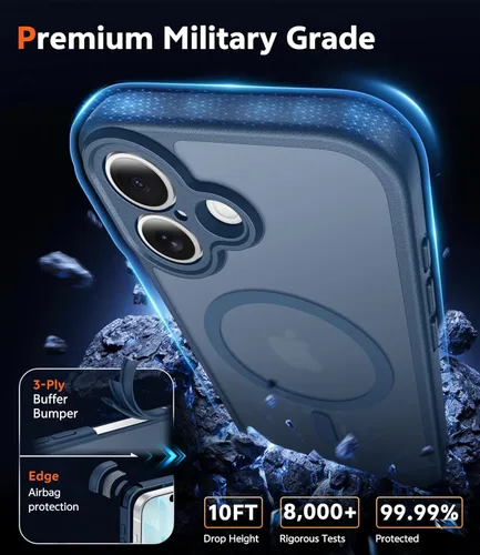 Miniatura 1276 de FNTCASE Funda para iPhone 13 Pro-Max: Fundas magnéticas transparentes compatibles con Magsafe Slim anti amarillamiento protección contra caídas