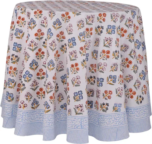 Miniatura 28 de ATOSII Mantel 100% algodón, Amara, floral, hecho a mano, rectangular, de lino, para cocina, comedor, fiestas, bodas, exteriores, picnics, Pascua