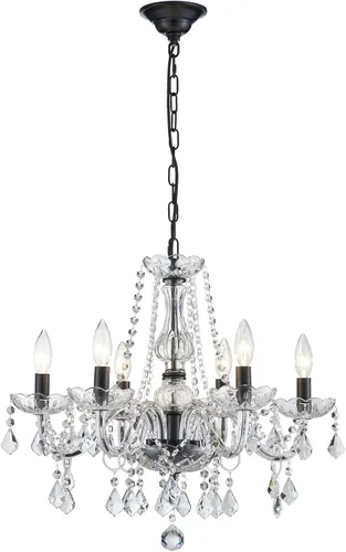 Miniatura 12 de ANJIADENGSHI Mini Candelabro de Cristal K9 Cristal Dorado para Sala de Estar, Dormitorio, Comedor, Isla de Cocina, Entrada, 5 Bombillas E12, Alto