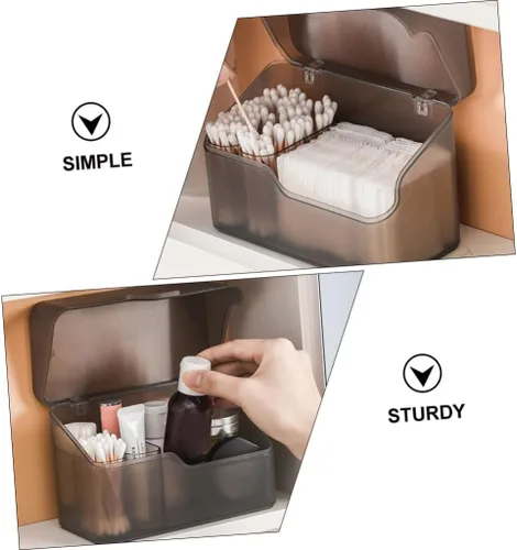 Miniatura 3 de FOMIYES Caja de almacenamiento cosmética Organizador de maquillaje Estante de almacenamiento Caja de escritorio Soporte de plástico