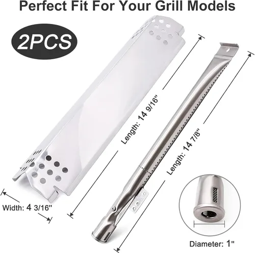 Miniatura 2 de Criditpid Piezas de repuesto para parrilla Nexgrill 2 quemadores 720-0864M, 720-0864, 4 quemadores 720-0830H, 720-0783E, Tienda de calor