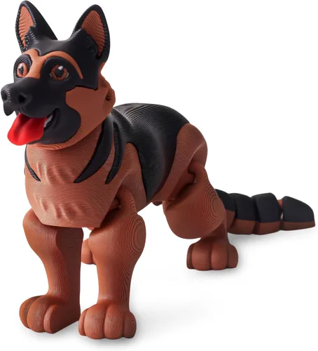 Miniatura 56 de Yipintang Criaturas Impresas en 3D Animales Flexibles - Juego de Animales Fidget de 7 Pulgadas para Decoración de Estantes (Pareja de León Adulto)
