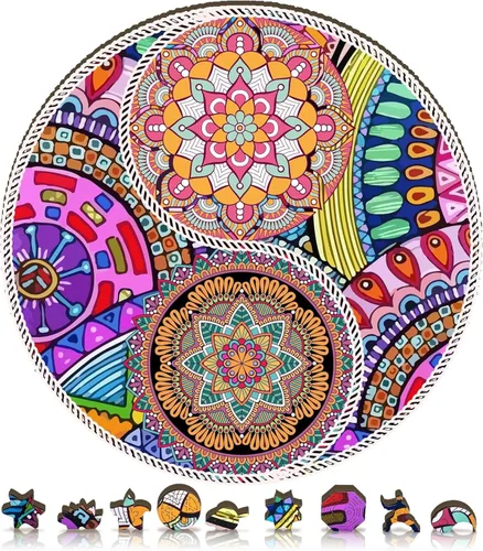 ZenChalet - Rompecabezas de 200 piezas de flores Yin Yang para adultos - Rompecabezas de madera premium para adultos, sorprende a tus amigos o