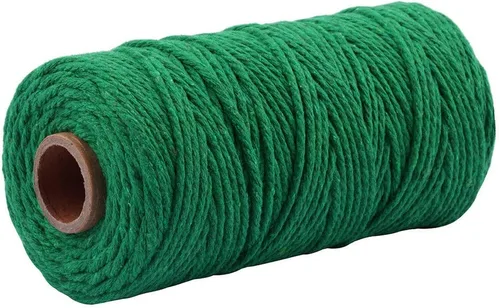 Miniatura 13 de Cuerda de algodón para macramé de 109 yardas de 0.118 pulgadas, 4 hebras trenzadas, cuerda para envolver colgadores de plantas, tejer, suministros