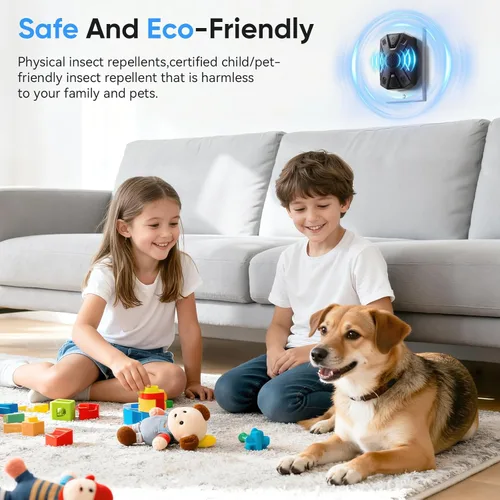 Miniatura 3 de Repelente ultrasónico de plagas para interiores, repelente electrónico de plagas para cucarachas, roedores, ratones, insectos, mosquitos, ratones