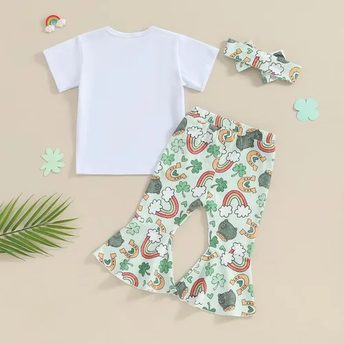 Miniatura 19 de Conjunto de 2 piezas de ropa de otoño para bebé y niña, sudadera de manga larga con cuello redondo y pantalones deportivos, conjunto de traje