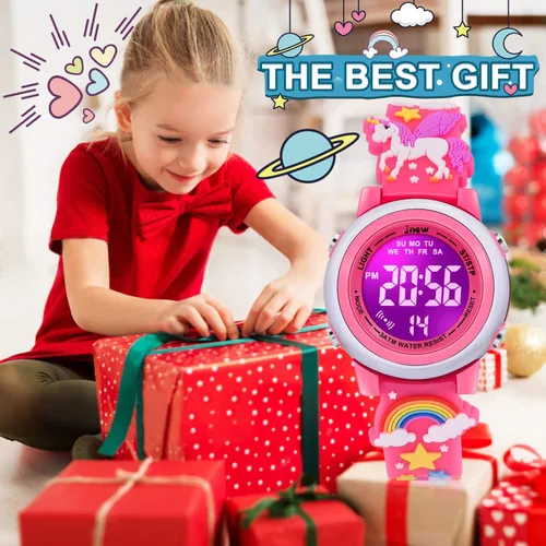 Miniatura 41 de Relojes impermeables de dibujos animados 3D para niñas con alarma, los mejores regalos de juguetes para niñas de 3 a 12 años
