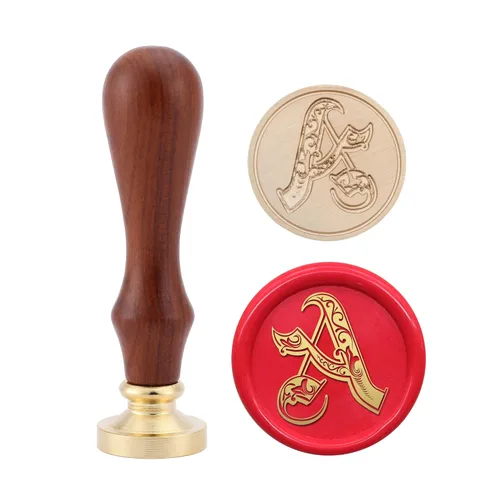 Yoption Sello de cera del alfabeto gótico vintage, sello de cera, sello de cera para tarjeta de Acción de Gracias, sobre, envoltura de regalos,
