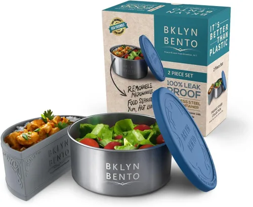 Miniatura 6 de Recipiente de alimentos de acero inoxidable y soporte para condimentos Tapa de silicona a prueba de fugas Fiambrera de metal Caja Bento