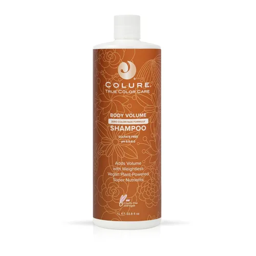 COLURE Champú de volumen corporal, 33 onzas líquidas, lavado voluminizador para cabello fino y delgado, limpiador sin sulfatos sin peso