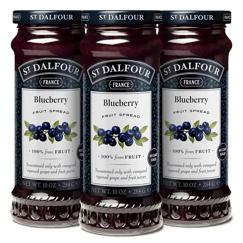 St. Dalfour Untable de frutas de arándanos, 10 onzas, 100% de frutas, sin ingredientes artificiales, sin OMG, sin azúcar de caña, todo natural,