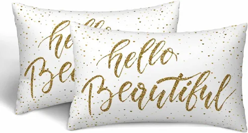 Miniatura 18 de Juego de 2 fundas de almohada de panal de abeja de 18 x 18 pulgadas, color amarillo miel, abstracto, fundas de almohada cuadradas de terciopelo