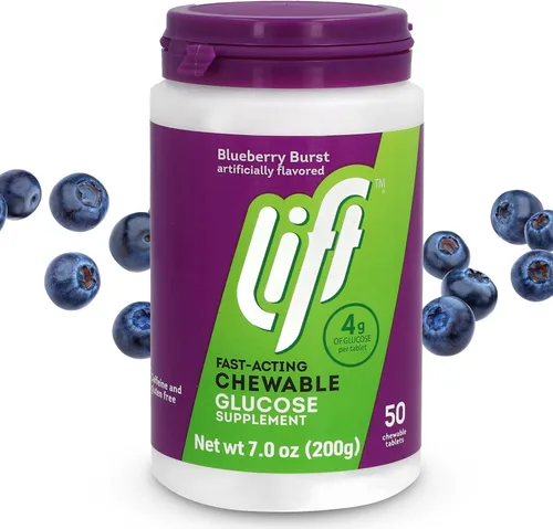 Miniatura 12 de Lift Glucosa, tabletas energéticas masticables de glucosa de acción rápida, arándano, tubo de 10 unidades (paquete de 12)