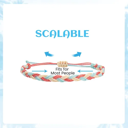 Miniatura 14 de String Boho Bracelet Ankle Adjustable Beaded Anklets,Handmade Surfer Beach Bracelets,Colorful Braided Bracelets String Rope Anklets Bracelets