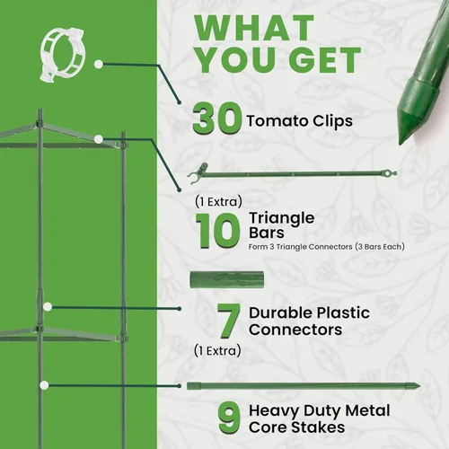 Miniatura 2 de Jaula de tomate – Estacas grandes de enrejado y estructuras de soporte para plantas para verduras y plantas trepadoras – Jaulas altas para tomate