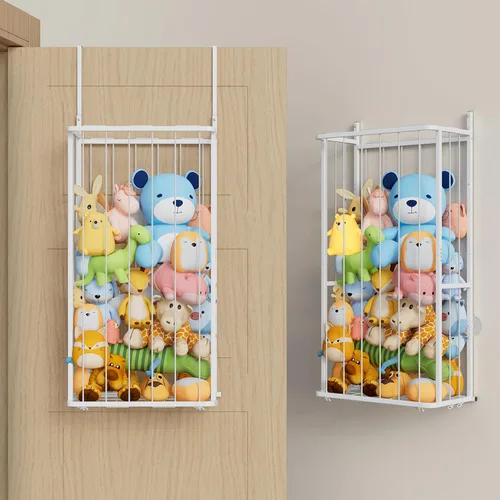 Miniatura 11 de SWTYMIKI Almacenamiento de animales de peluche colgantes, organizador grande de juguetes de peluche, montado en la pared o en esquina