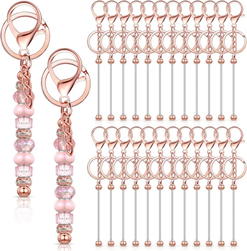 Miniatura 12 de Tondiamo 24 piezas de barras de llavero con cuentas a granel para kit de fabricación de llaveros, regalos para mujeres y hombres, manualidades DIY