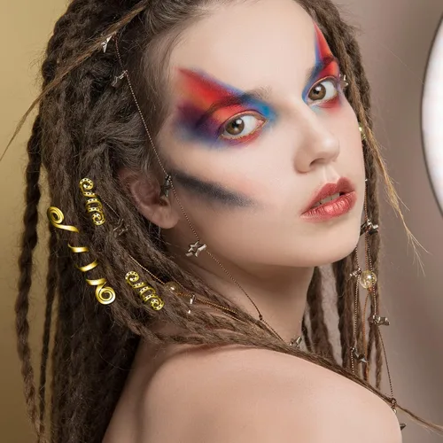Miniatura 3 de 12 piezas de joyería celta para el cabello, accesorios de aleación para rastas, joyas de bobina de Loc, puños para el cabello, pinzas de serpiente