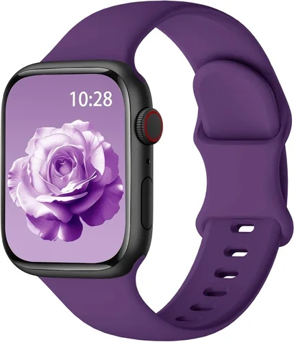 Miniatura 21 de Correa de silicona deportiva compatible con bandas de Apple Watch de 38mm 40mm 41mm 42mm 44mm 45mm 46mm 49mm para mujeres y hombres, correa