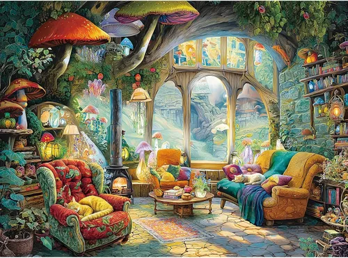 Miniatura 20 de Blueforest Rompecabezas de 500 piezas de flores de mariposa para adultos, rompecabezas grandes para personas mayores, rompecabezas de arte
