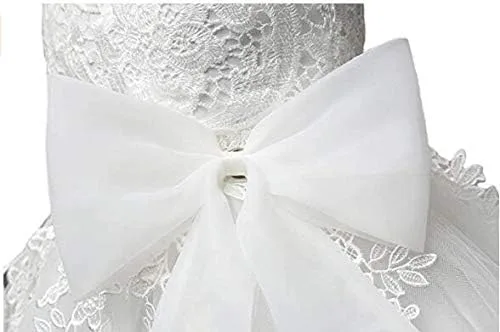 Miniatura 5 de Mallimoda Vestido de novia de princesa de tul de encaje para niña pequeña y bebé