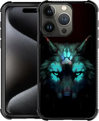 Miniatura 46 de CARLOCA Funda compatible con iPhone 13 Pro, diseño gráfico de identidad negra espiritual lobo, a prueba de golpes, antiarañazos, para iPhone 13 Pro