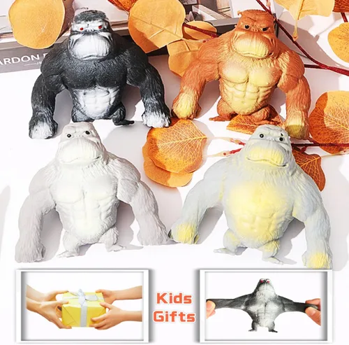 Miniatura 6 de Squishy Monkey World Juguete Pelotas Antiestrés de Mono Elástico para Niños (Paquete de 1) Juguete Splat de Mono Gorila Juguetes Fidget Squishy