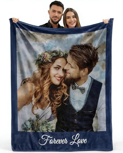 MeMoShe Mantas personalizadas con fotos, regalos personalizados para parejas, manta de foto personalizada, regalos personalizados de "Te quiero",