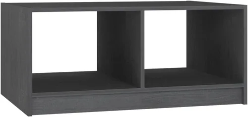 Miniatura 3 de Rectangular Pinewood Coffee Table, Matte Grey Finish, Living Room Furniture, Small Coffee Table with Storage Shelf