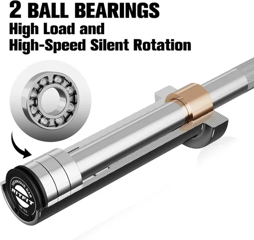 Miniatura 7 de RITFIT Olympic Barbell 4ft/6ft - 2 Inch Weight Bar for Strength Training, Weightlifting, Squat, Deadlift, Bench Press, Curl, Overhead Press