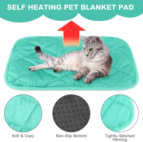 Miniatura 67 de Paquete de 4 Almohadillas Autocalentables para Gatos, Alfombrilla Autocalentable para Perros que Refleja el Calor Corporal, Almohadilla Térmica