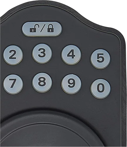 Miniatura 4 de Amazon Basics Teclado electrónico, cerradura de puerta de entrada sin llave con cerrojo y mango, teclado para puerta delantera con pomo, cerraduras
