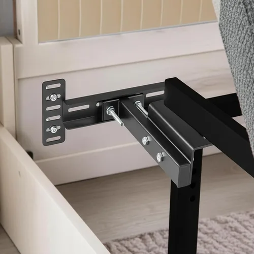 Miniatura 5 de Paquete de 2 soportes de cabecera ajustables para base de cama, kit de soportes de cabecera de metal para marco de cama, kit de extensión de estribo