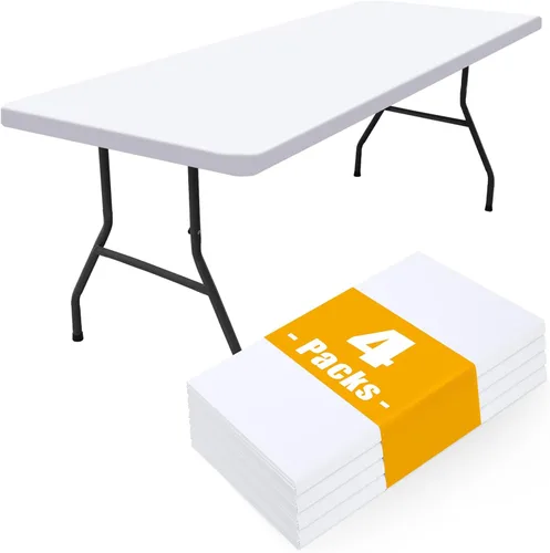 Miniatura 10 de Smiry Paquete de 4 manteles rectangulares de pícnic, manteles ajustables elásticos impermeables, manteles rectangulares de poliéster lavables