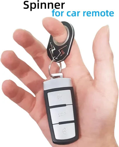 Miniatura 2 de YIPUKIYI Llavero Giratorio Anillo de Dedo Llave Cadena Giratorio Anillo de Dedo Tipo Juguete para Hombres, Mujeres y Niños (Negro)