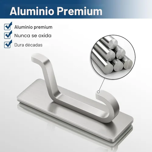 Miniatura 6 de pickpiff Ganchos de pared para abrigo y toalla: 13LB fuerte adhesivo para colgar puerta, níquel cepillado