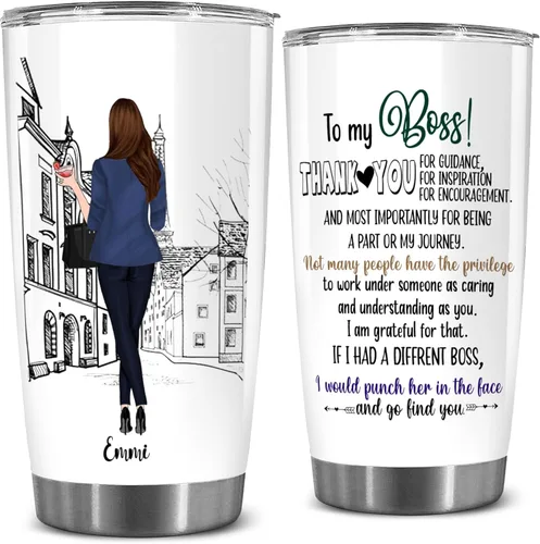 Miniatura 30 de BECHUSKY Regalos Personalizados para Contadores para Jefes, Mujeres y Hombres - Taza Termo Personalizada con Nombre de Hoja de Cálculo - Regalos