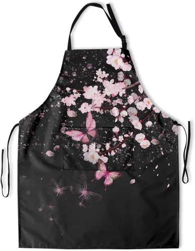 Miniatura 26 de Delantal con bolsillos, delantales para mujeres y hombres, delantal de cocina para cocinar, jardinería, servidor, camarera, pintura