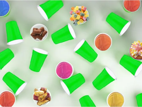 Miniatura 4 de 120 vasos de plástico verdes para el día de San Patricio, vasos de plástico verdes para fiesta, vasos de plástico de Navidad de 16 onzas para beber