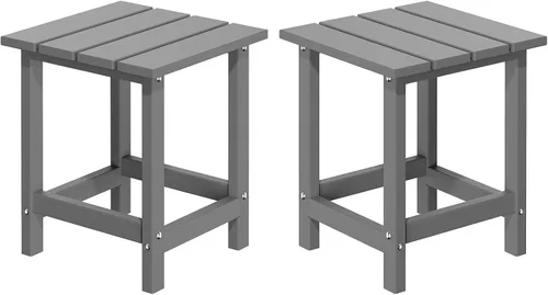 Miniatura 16 de MUCHENGHY Adirondack Mesa auxiliar para exteriores, mesa auxiliar de patio de 14.7 pulgadas, resistente a la intemperie, mesas auxiliares de Blanco