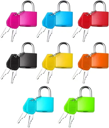 Miniatura 8 de 10 piezas de cerraduras de equipaje con llaves, cerraduras de casillero pequeñas, cerraduras de maleta, cerraduras metálicas con llave para gimnasio