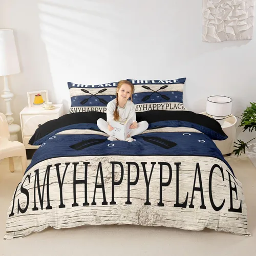 Miniatura 25 de Erosebridal Funda de edredón de ancla náutica, juego de ropa de cama con brújula oceánica, tamaño individual para niños, adolescentes, adultos