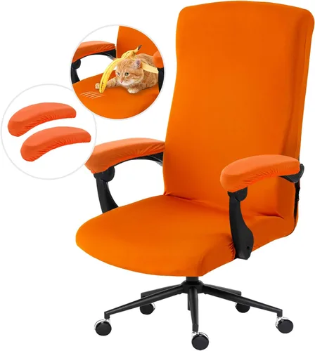 Miniatura 80 de Fundas elásticas para asiento de silla de oficina de escritorio - Funda universal de spandex para silla de computadora - Fundas removibles lavables