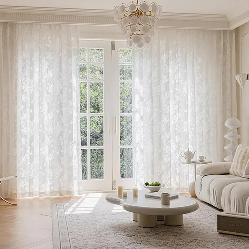 Cortinas de dormitorio, cortinas, estampados, estilo francés, blanco, sala, sala de estar, dormitorio, cortinas opacas: 43 pulgadas de largo x 39