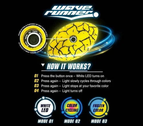 Miniatura 8 de Wave Runner Balón de fútbol LED impermeable que brilla en la oscuridad para niños, adolescentes y adultos - Fútbol iluminado incluye bomba