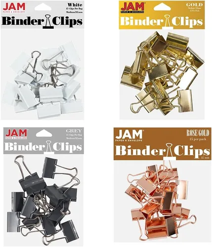 Miniatura 54 de Broches aprietapapeles JAM Paper®, Blanco